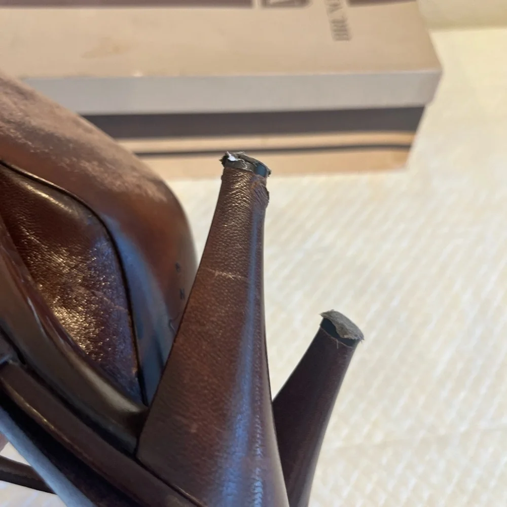 Vintage Bruno Magli Brown Leather Slingback Heels Size 8N